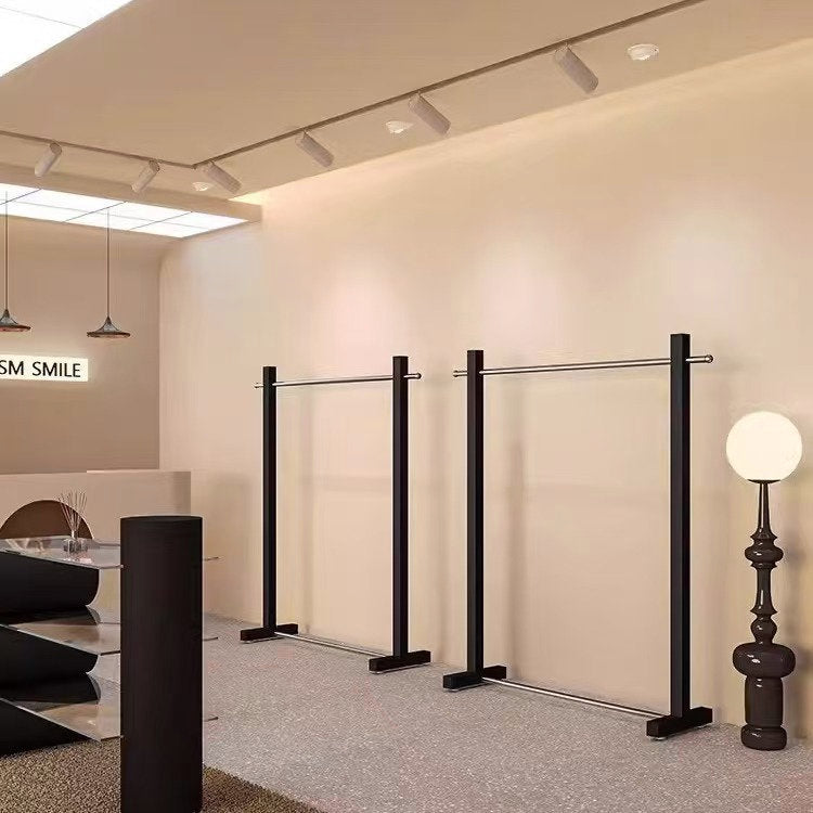 Black Iron Bar Coat Rack – Freestanding Display Stand