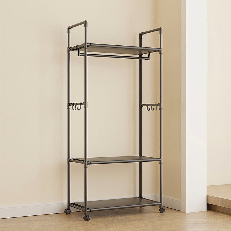 Brown Bar Coat Rack – Multi-Functional Rolling Stand