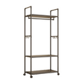 Brown Bar Coat Rack – Multi-Functional Rolling Stand