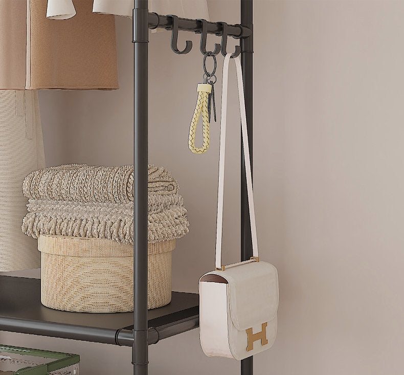 Brown Bar Coat Rack – Multi-Functional Rolling Stand