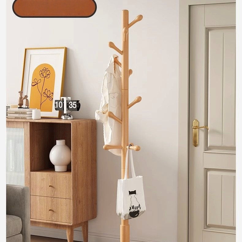 Solid Wood Tree Coat Rack – Thickened Freestanding Stand
