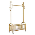Gold Bar Coat Rack – Rolling Freestanding Stand